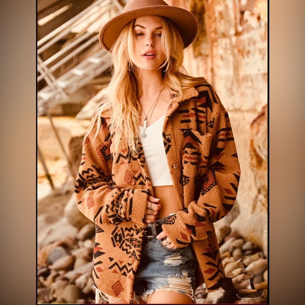 Jason Maxwell-Women’s button-up, fleece W/collar/Western theme Fall Jacket 🍁🍂